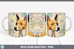 Vintage Basenji Dog Mug Wrap | Sublimation Coffee Cup Design Product Image 3