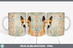 Vintage Basenji Dog Mug Wrap | Sublimation Coffee Cup Design Product Image 4