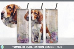 Vintage Brittany Dog Tumbler | Sublimation 20 oz Skinny Tumb Product Image 3