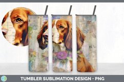 Vintage Brittany Dog Tumbler | Sublimation 20 oz Skinny Tumb Product Image 4