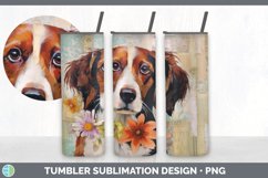 Vintage Brittany Dog Tumbler | Sublimation 20 oz Skinny Tumb Product Image 6