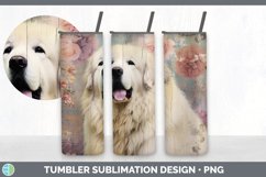 Vintage Great Pyrenees Dog Tumbler | Sublimation 20 oz Skinn Product Image 2