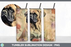 Vintage Mastiff Dog Tumbler | Sublimation 20 oz Skinny Tumbl Product Image 3