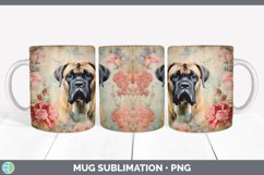 Vintage Mastiff Dog Mug Wrap | Sublimation Coffee Cup Design Product Image 2