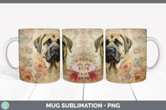 Vintage Mastiff Dog Mug Wrap | Sublimation Coffee Cup Design Product Image 3
