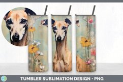 Vintage Whippet Dog Tumbler | Sublimation 20 oz Skinny Tumbl Product Image 3