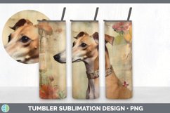 Vintage Whippet Dog Tumbler | Sublimation 20 oz Skinny Tumbl Product Image 5