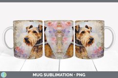 Vintage Airedale Terrier Dog Mug Wrap | Sublimation Coffee C Product Image 2