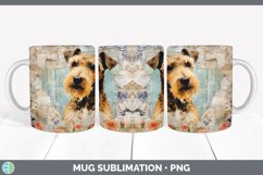 Vintage Airedale Terrier Dog Mug Wrap | Sublimation Coffee C Product Image 5