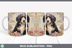 Vintage Bernedoodle Dog Mug Wrap | Sublimation Coffee Cup De Product Image 2