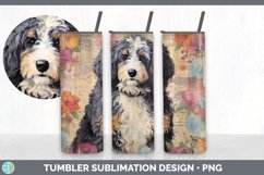 Vintage Bernedoodle Dog Tumbler | Sublimation 20 oz Skinny T Product Image 6