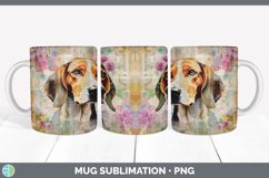 Vintage English Coonhound Dog Mug Wrap | Sublimation Coffee Product Image 3