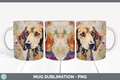 Vintage English Coonhound Dog Mug Wrap | Sublimation Coffee Product Image 4