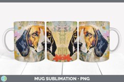 Vintage English Coonhound Dog Mug Wrap | Sublimation Coffee Product Image 5