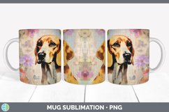 Vintage English Coonhound Dog Mug Wrap | Sublimation Coffee Product Image 6