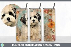 Vintage Havanese Dog Tumbler | Sublimation 20 oz Skinny Tumb Product Image 3