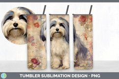 Vintage Havanese Dog Tumbler | Sublimation 20 oz Skinny Tumb Product Image 5