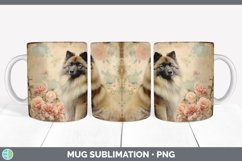 Vintage Keeshond Dog Mug Wrap | Sublimation Coffee Cup Desig Product Image 3