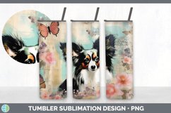 Vintage Papillon Dog Tumbler | Sublimation 20 oz Skinny Tumb Product Image 4