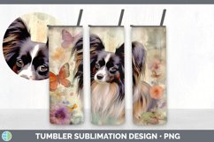 Vintage Papillon Dog Tumbler | Sublimation 20 oz Skinny Tumb Product Image 7