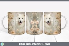 Vintage Samoyed Dog Mug Wrap | Sublimation Coffee Cup Design Product Image 1