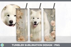 Vintage Samoyed Dog Tumbler | Sublimation 20 oz Skinny Tumbl Product Image 2