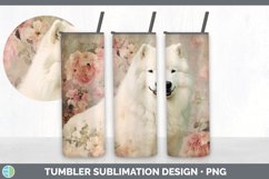 Vintage Samoyed Dog Tumbler | Sublimation 20 oz Skinny Tumbl Product Image 3