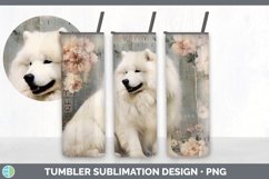Vintage Samoyed Dog Tumbler | Sublimation 20 oz Skinny Tumbl Product Image 4