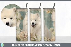 Vintage Samoyed Dog Tumbler | Sublimation 20 oz Skinny Tumbl Product Image 5