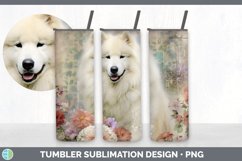 Vintage Samoyed Dog Tumbler | Sublimation 20 oz Skinny Tumbl Product Image 6