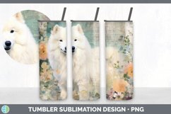 Vintage Samoyed Dog Tumbler | Sublimation 20 oz Skinny Tumbl Product Image 7