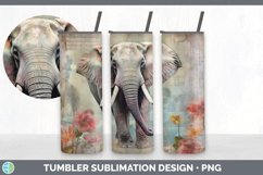 Vintage Elephant Tumbler | Sublimation 20 oz Skinny Tumbler Product Image 4