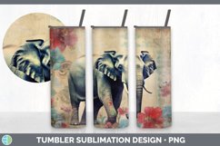 Vintage Elephant Tumbler | Sublimation 20 oz Skinny Tumbler Product Image 5