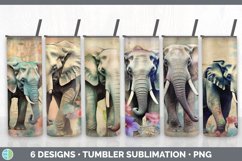 Vintage Elephant Tumbler | Sublimation 20 oz Skinny Tumbler Product Image 1