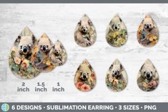 Vintage Koala Teardrop Earrings | Sublimation Earrings Desig Product Image 2
