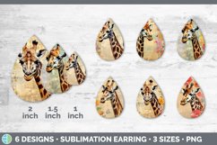 Vintage Giraffe Teardrop Earrings | Sublimation Earrings Des Product Image 2
