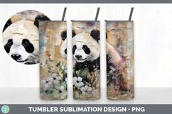Vintage Panda Bear Tumbler | Sublimation 20 oz Skinny Tumble Product Image 1