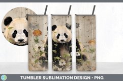 Vintage Panda Bear Tumbler | Sublimation 20 oz Skinny Tumble Product Image 4