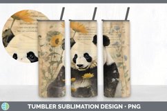 Vintage Panda Bear Tumbler | Sublimation 20 oz Skinny Tumble Product Image 5