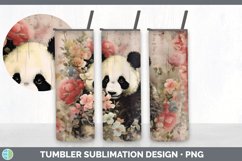 Vintage Panda Bear Tumbler | Sublimation 20 oz Skinny Tumble Product Image 6