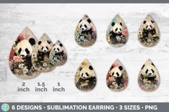 Vintage Panda Bear Teardrop Earrings | Sublimation Earrings Product Image 2