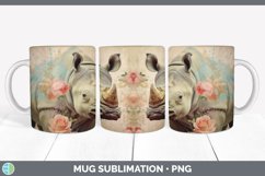 Vintage Rhino Mug Wrap | Sublimation Coffee Cup Designs Bund Product Image 2