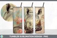 Vintage Rhino Tumbler | Sublimation 20 oz Skinny Tumbler Des Product Image 2