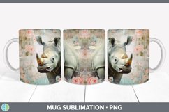 Vintage Rhino Mug Wrap | Sublimation Coffee Cup Designs Bund Product Image 3