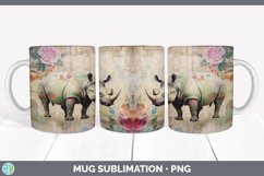 Vintage Rhino Mug Wrap | Sublimation Coffee Cup Designs Bund Product Image 4