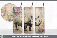 Vintage Rhino Tumbler | Sublimation 20 oz Skinny Tumbler Des Product Image 4