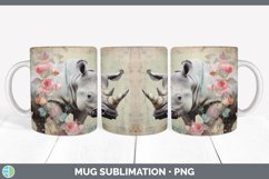 Vintage Rhino Mug Wrap | Sublimation Coffee Cup Designs Bund Product Image 5