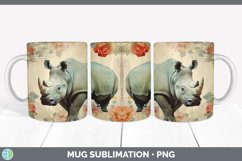 Vintage Rhino Mug Wrap | Sublimation Coffee Cup Designs Bund Product Image 6