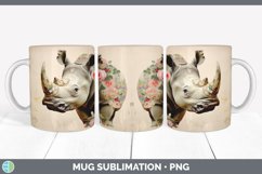 Vintage Rhino Mug Wrap | Sublimation Coffee Cup Designs Bund Product Image 7