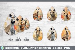 Vintage Kangaroo Teardrop Earrings | Sublimation Earrings De Product Image 2